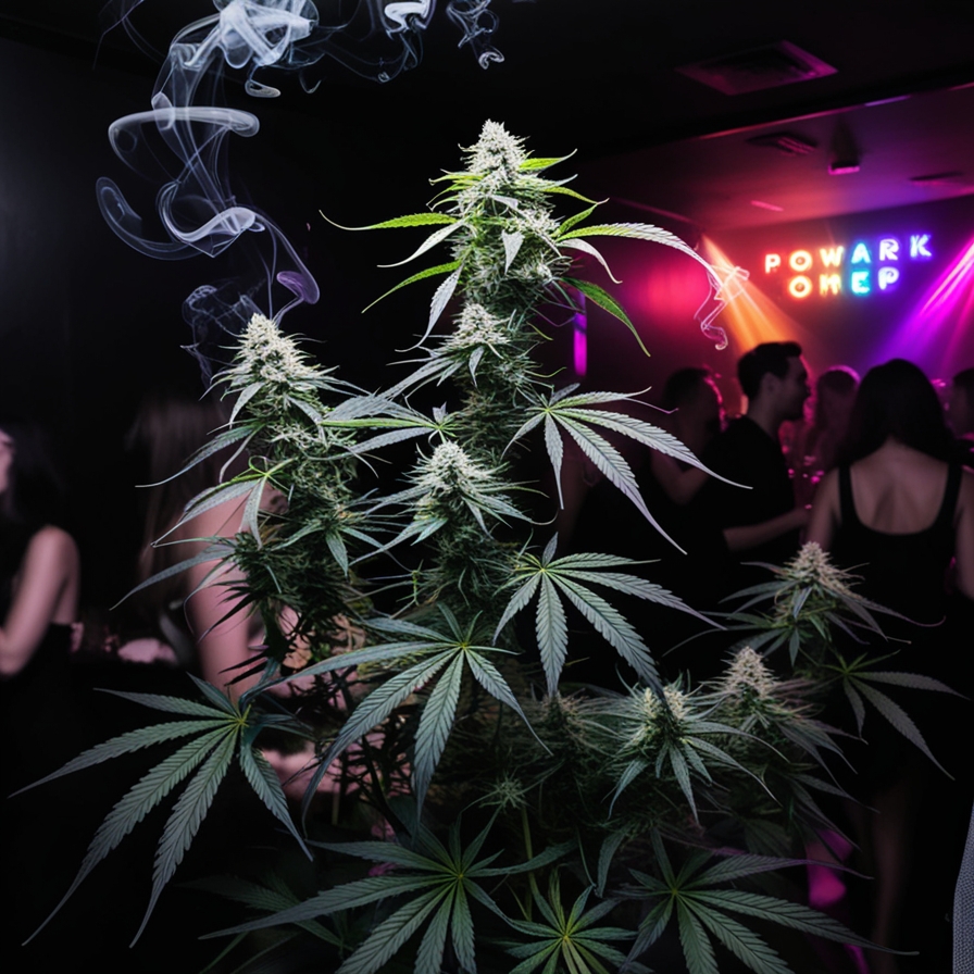 Grass Life a marijuana plant with smoke coming out of it