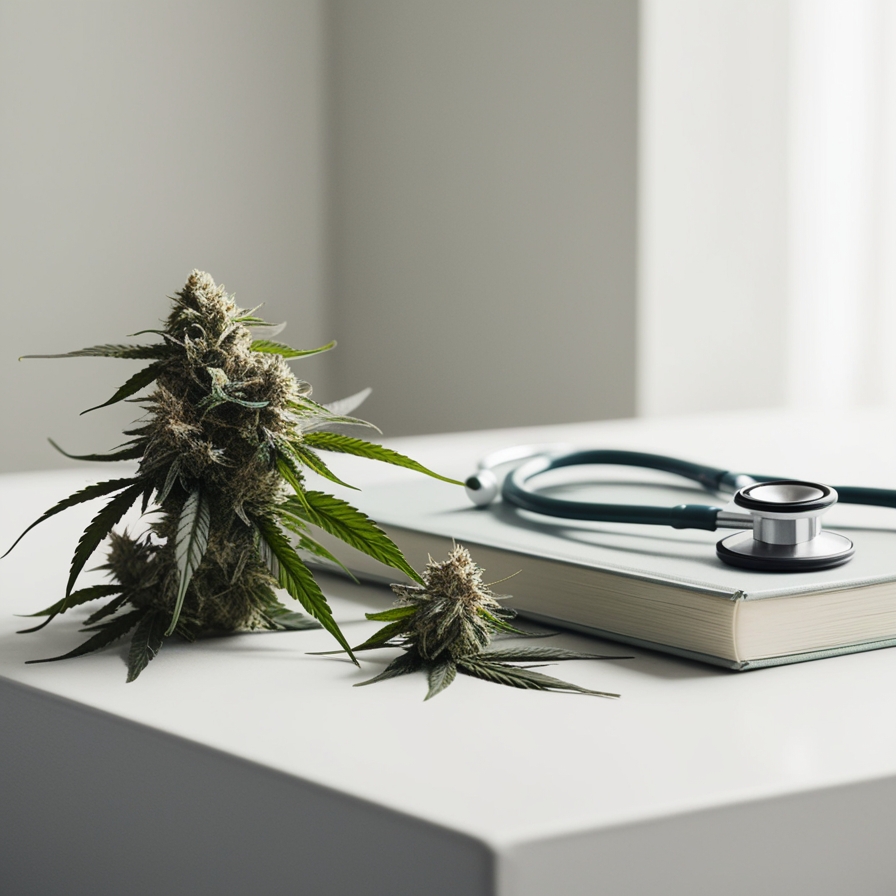 Grass life a stethoscope next to a plant