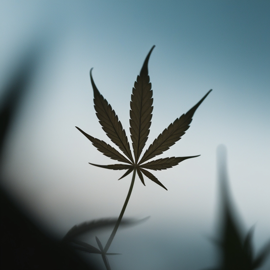 Distillate Direct a leaf on a stem