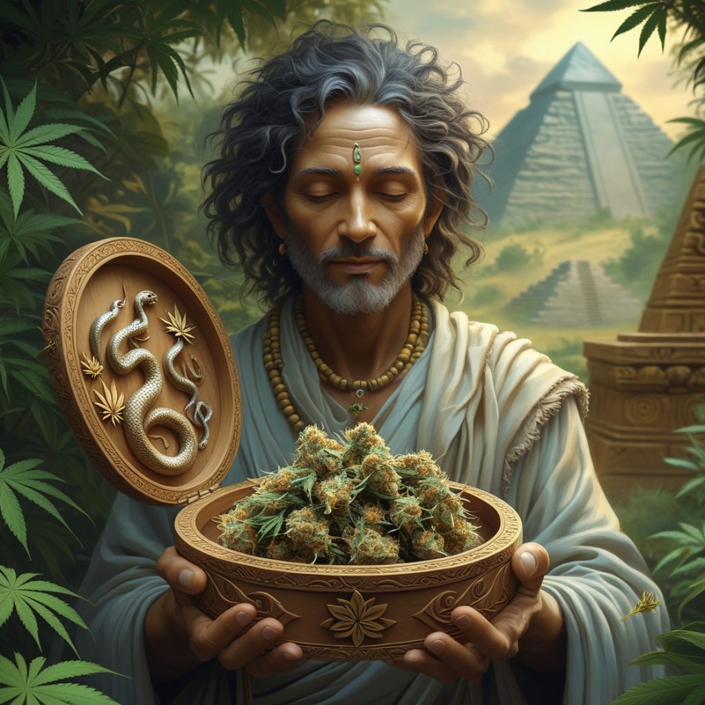 grass life a man holding a bowl of marijuana