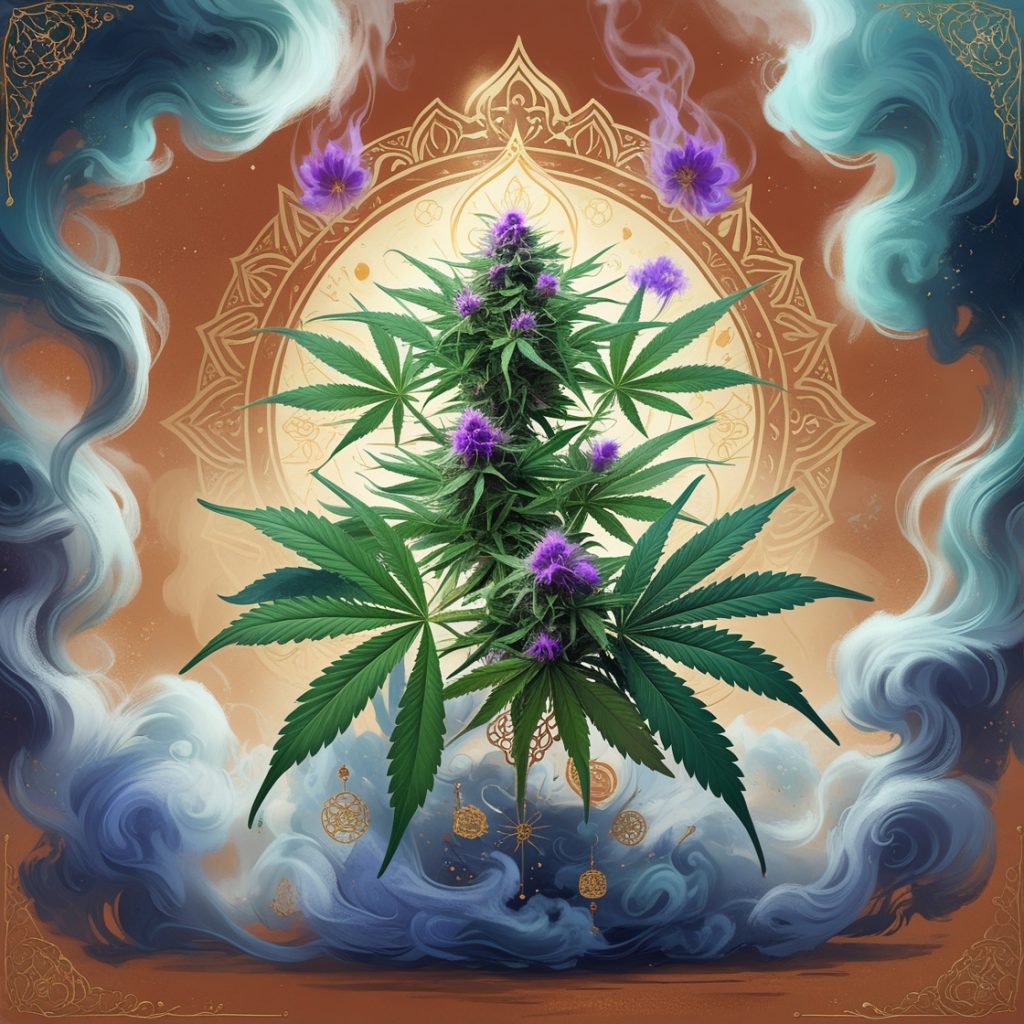 serene farms a green plant with purple flowers and leaves