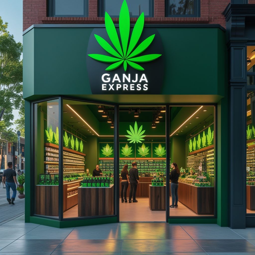 vancity a store front with a green leaf sign
